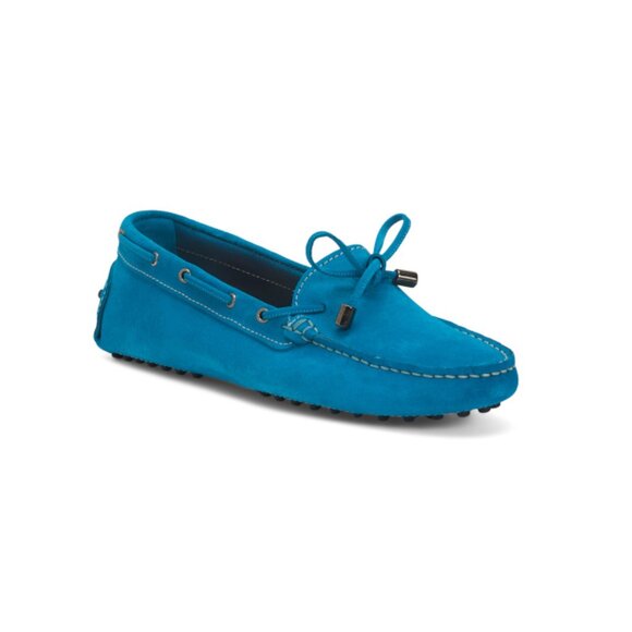 ANTICA CUOIERIA Blue Made In Italy Suede Car Shoes - Picture 1 of 2